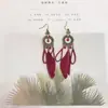 Brincos Europeus e Americanos Boêmios de Pena Única, High-End, Luxo Leve, Brincos Nicho com Borla Estilo Étnico, Atacado