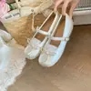 ¡En stock, se envía al instante! Zapatos de Mujer Estilo Mamá de Uva con Aumento Oculto de Altura, Punta Redonda Estilo Ballet, Moño, Zapatos de Salón Mary Jane Bajos para Mujer