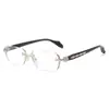 Armazones de Gafas de Moda sin Montura Estilo Chanel para Hombre, Lentes Metálicos Fotocromáticos sin Graduación para Negocios, Gafas Modernas Anti-Luz Azul para Mujer