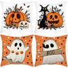 2025 Nueva Funda de Almohada Navideña Transfronteriza Reno Copo de Nieve Lino Piel de Durazno Terciopelo Funda de Almohada de Halloween Funda de Sofá