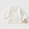 Camisa de Algodón Puro para Bebé Recién Nacido, Manga Larga, Espalda Abierta cosida, Primavera/Otoño, Clase A, 0-3 Meses