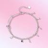 Pulsera Jin Hongyu de plata de ley 925 con borlas de estrella para mujer, estilo coreano, con forma de corazón oceánico, de alta gama, de verano