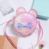 Bolso infantil transfronterizo, bolso bandolera con lentejuelas, bolso pequeño cruzado, bolso de PU con láser, bolso de accesorios para niños con textura