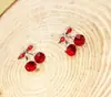 Pendientes de Botón Florales con Pedrería y Perlas Estilo Coreano para Venta Caliente en Mercados Callejeros para Mujeres, Pendientes Pequeños de Joyería Geométricos con Pedrería en Forma de Corazón, Acero Inoxidable