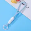 Nuevo Lanyard para Teléfono Móvil con Bloques de Color Llavero Accesorios para Bolsos DIY Colgante para Teléfono Móvil Creativo Lanyard Tejido de Color Caramelo