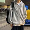 Moletom com Capuz Masculino Outono Novo Estilo Versão Coreana Tendência Ins Solto Casual Jaqueta Cinza Dropshipping Cardigã Com Pelúcia