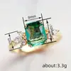 Anel de Jade Sintético Estilo Europeu e Americano Elegante Cao Shi para Mulheres, Marquise Exquisita com Zircônia Microcravejada Estilo Live do Tiktok Ins