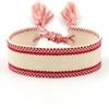 Pulsera de Cinta Tejida Estilo Étnico con Texto Bordado y Borlas, Pulsera Trenzada DIY, Diseño Simple, 104 Colores Disponibles, Pulsera Estilo Europeo y Americano