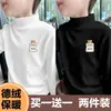 Y Two Two Eight Three # Estilo Novo Outono e Inverno Gola Alta Meia Meninos Camisetas Básicas de Veludo para Meninos Médios e Grandes Tops Casuais Quentes