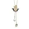 Collar Largo de Rosa Inoxidable de Acero de Titanio para Mujer, Cadena Versátil de Suéter de Moda Otoño e Invierno, Accesorio de Ropa de Nicho