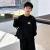 Camiseta de Manga Larga Transpirable de Algodón Puro para Niños de Primavera y Otoño Colección Otoño 2026 Moda Infantil Camiseta de Cuello Redondo para Niños Mayores