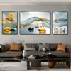 Pintura decorativa moderna minimalista para sala de estar, arte abstrato em linha, pintura para pendurar na parede de fundo do sofá, tríptico de atmosfera de alta qualidade