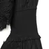 Ins moda feminina atacado estilo europeu e americano com renda na barra e manga sino top franzido