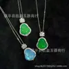 Colgante pequeño de Buda de calcedonia verde de alta calidad, bañado en plata con incrustación de ágata azul, accesorio de collar de jade para mujer, suministro para transmisiones en vivo