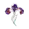 Nuevo Broche de Flor de Lirio Morado para Mujer, Elegante y con Estilo, con Flores de Esmalte de Colores, Ramillete de Alta Gama, Accesorio para Pin de Abrigo