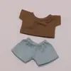 [Apenas Casaco de Boneca] Pingente Chaveiro Pano Rab Calça Curta Terno Boneca Roupas de Troca para Casaco de Boneca