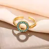 Novos Anéis de Moda Transfronteiriços para Mulheres, Design Vazado com Diamantes, Exquisitos e Simples, Doces e Elegantes Anéis Abertos Atacado