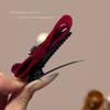 Pinza para el cabello con lazo de terciopelo de perlas de pedrería para mujer, vintage, elegante, clip de pico de pato, pinza para el cabello para flequillo lateral delantero, tocado