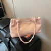 Bolsa de Mão com Cordão 2026 Nova, Bolsa de Ombro Simples e Estilosa de PU Cor Sólida para o Dia a Dia, Bolsa Feminina de Ombro