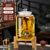 Garrafa de Licor Medicinal Selada de Alta Qualidade com Ginseng, Pote de Vidro Espessado com Bico, Garrafão de Vinho, Barril de Vinho, Recipiente Vazio