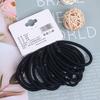 Cuerda para el cabello negra básica clásica, económica, con 15 unidades, anilla para el cabello, banda de goma elástica de 0,4 cm de alto.