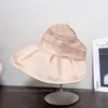 Visera Ligera de Gasa Decorada con Perlas para Mujer, Sombrero de Tela Transpirable para Protección Solar de Verano, Sombrero de Sol para Vacaciones al Aire Libre, Moderno
