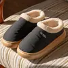 Pantuflas de Algodón para Pareja de Invierno para Mujer, Otoño e Invierno Hogar Interior Antideslizantes Forradas de Felpa Bolsillo en el Talón Zapatos de Algodón Cálidos para Usar Afuera