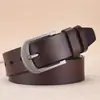 Fivela Retrô Cinto Masculino de Couro Bovino Simples Versátil Couro Genuíno Resistente ao Desgaste Casual de Negócios Cinto para Calça Masculina Fabricante de Origem