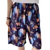 Shorts Masculino, Novo Estilo de Verão Calça Pijama de Algodão e Seda, Estilo Fino Que Pode Ser Usado Fora, Calça Estampada de Cinco Quartos, Calça de Praia Solta Tamanho Grande