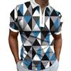 Camiseta polo con estampado a cuadros para hombre, sudadera de manga corta con solapa para exteriores, ropa transfronteriza de verano para hombre