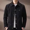 Jaqueta cortavento de alta qualidade, vintage, de abotoamento simples, versátil, para jovens, nova, moderna, estilo coreano, leve, business casual, com gola de lapela