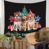 Nova Tapeçaria de Natal 2023 Poliéster Novo Cachorro Transfronteiriço Pano de Pendurar de Natal Amazon Decoração de Quarto Pano de Fundo