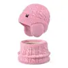 Gorro Infantil de Invierno Cálido Set de Tres Piezas para Niños y Niñas Resistente al Frío para Exteriores Gorro de Lana Tejido Gorro con Orejeras Forrado de Vellón