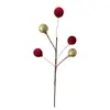 Bola de terciopelo brillante simulada de 5 bolas con rama para decoraciones del Festival de Primavera y Navidad, Decoración del hogar con bola de terciopelo, Accesorios transfronterizos