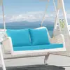 Cojín para Sofá de Exterior Transfronterizo Esponja de Alta Densidad Impermeable y a Prueba de Sol Cojín para Silla de Patio Cojín Cuadrado Azul Personalización