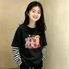 Camiseta de manga larga de dos piezas de imitación para niñas 2026 primavera/otoño elegante camiseta básica de algodón puro para niños mayores
