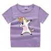 Nueva Camiseta de Verano de Manga Corta de Unicornio para Niños Camiseta Básica de Algodón para Niñas Camiseta de Media Manga para Bebé Top para Niños