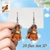 Pendientes Acrílicos Transfronterizos de Mono Pequeño Abrazado Estilo Plano Europeo y Americano Versátiles Nuevos Pendientes Estampados Moda Diaria 2D