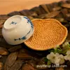 Vietnam Enredadera de Otoño Tejido a Mano Tapete para Taza de Té Aislamiento para Mesa de Comedor Portavasos Creativo Soporte para Olla de Arena Púrpura Tapete de Burbuja Seca