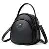 Bolso Negro Sencillo de Múltiples Capas para Teléfono Móvil Otoño Mujer 2024 Bolso Tipo Concha Señoras de Mediana Edad Bolso para Mamá Hombro Único Cruzado