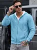Jaqueta cardigan com capuz e bolso em jacquard waffle texturizado masculina transfronteiriça comércio exterior TK estilo americano folgada moletom esportivo