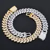 Collar Cubano Europeo y Americano Transfronterizo para Hombre de 36 mm Joyería de Hip-Hop de Moda Pulsera de Circonita con Rombos de Diamante Completo Joyería Personalización