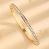 Pulseira de diamante de fileira única simples e moderna, joias de aço titânio femininas por atacado, joias de aço inoxidável para cross-border