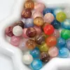 Cuentas de Piedra Ojo de Gato Imitación Color Degradado Redondas para Bolígrafo Cadena de Teléfono Pulsera Cadena de Bolso Accesorios de Joyería
