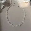 Collar Tubular de Perlas Florales con Cielo Estrellado Brillante con Perlas de Alta Calidad, Diseño de Nicho, Sencillo y de Moda, Estilo Ins con un Sentido de Sofisticación