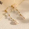 Brincos de Pérola Simples e Modernos Europeus e Americanos para Mulheres, Brincos Vintage Barrocos com Pérolas, Novidade Tendência, Luxo Leve, Temperamento