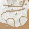 80-125 jin color piel algodón amoníaco sin costuras caricatura marrón oscuro patrón sutil tridimensional realce de glúteos cómodo transpirable tiro medio ropa interior para mujer