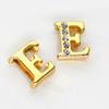 Media Diamante Dorado Letra Inglesa Aleación Cuentas DIY Personalidad Ayuda Llavero Accesorios Collar para Mascota