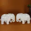 Elefante de Jade Blanco Afgano Natural, Elefante de Jade Blanco Absorbente de Agua, Adorno Auspicioso de Feng Shui, Decoración para el Hogar de Jade
