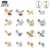 Aretes de Aleación de Titanio F136, Aretes Largos Finamente Tallados para Hélice Auricular, Piercings para Labio con Circonita, Joyería para Piercings Corporales de Titanio G23